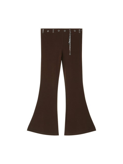 EYELET BOOTS CUT PANTS BROWN