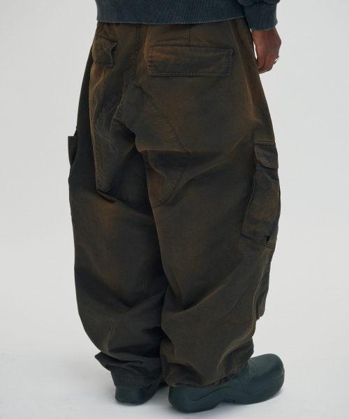 WASHED CARGO PANTS [DARK BLACK]