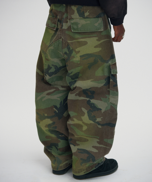 WASHED CARGO PANTS [GREEN CAMO]