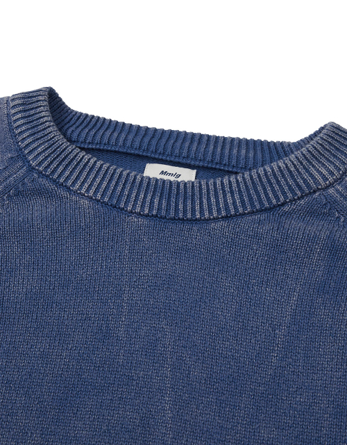 [Mmlg] OVERDYED ESSENTIAL KNIT (NAVY)