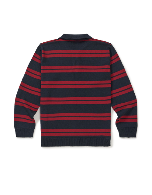 [Mmlg] STRIPE COLLAR KNIT (NAVY)