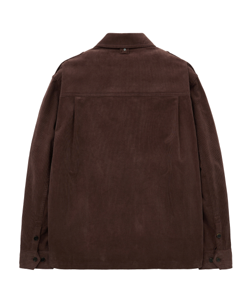 EPAULETTE CORDUROY SHIRT JACKET (BURGUNDY)