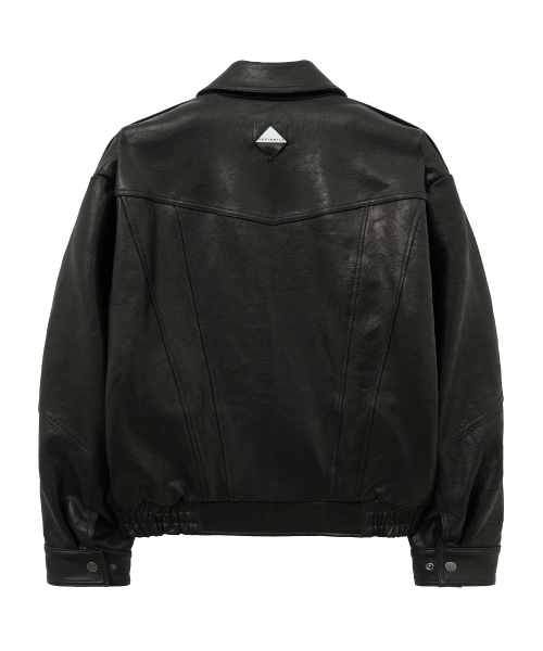 SHRUNKEN NAPPA LEATHER JACKET (BLACK / LAMBSKIN)