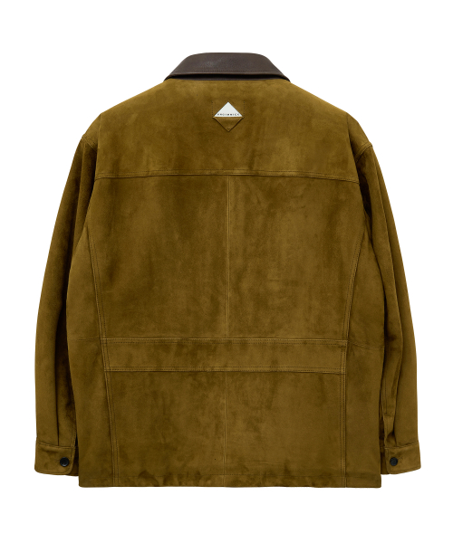 UTILITY SUEDE JACKET (MUSTARD GREEN / GOATSKIN)
