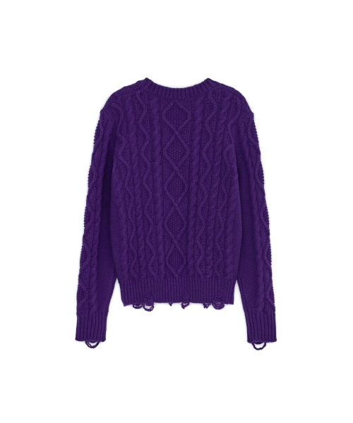 Damaged Cable шерсть Knit, PURPLE