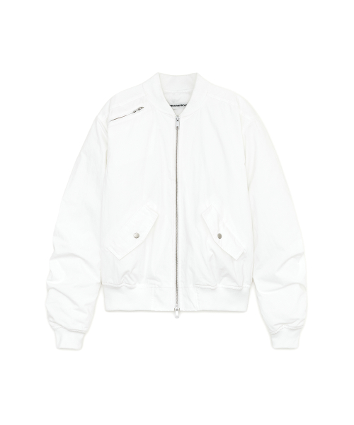 Over Fit ширинг Bomber пиджак, WHITE