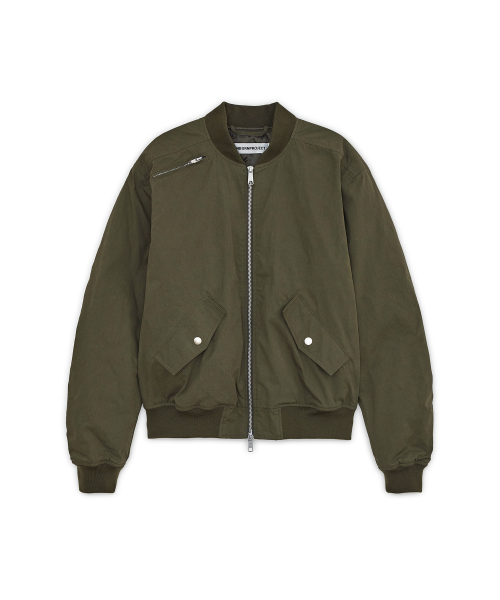 Over Fit ширинг Bomber пиджак, KHAKI