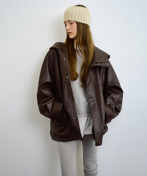 Куртка Philo из экокожи (Dark Brown)
