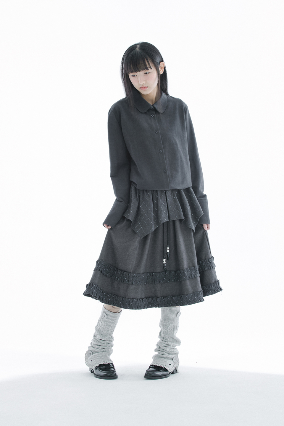 COLLAR SHIRT - 3 COLORS CHARCOAL