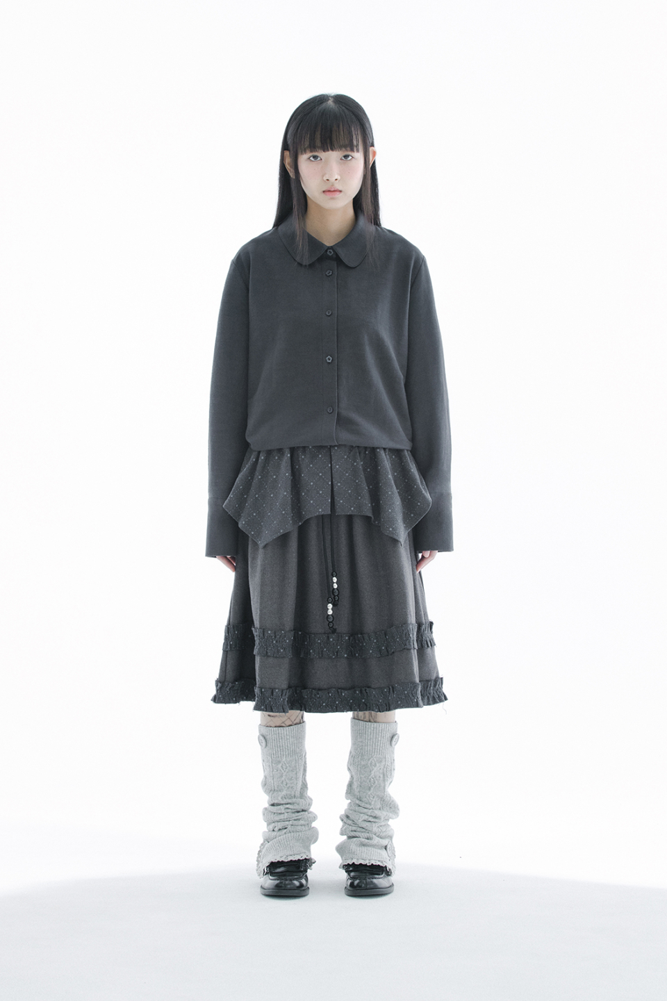 COLLAR SHIRT - 3 COLORS CHARCOAL