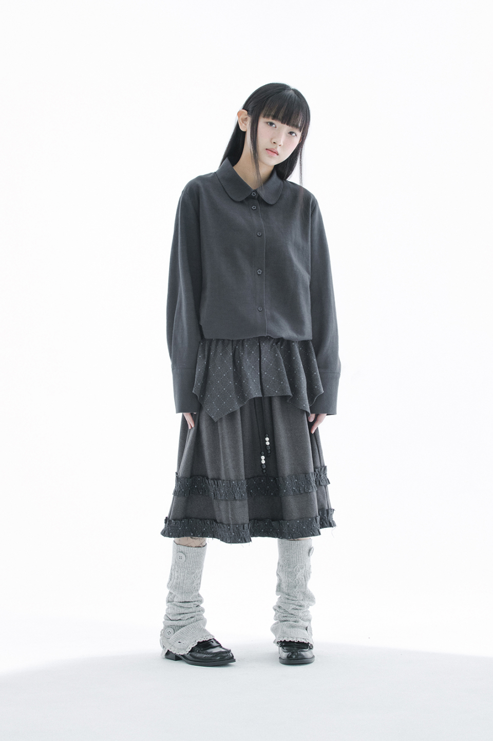 COLLAR SHIRT - 3 COLORS CHARCOAL