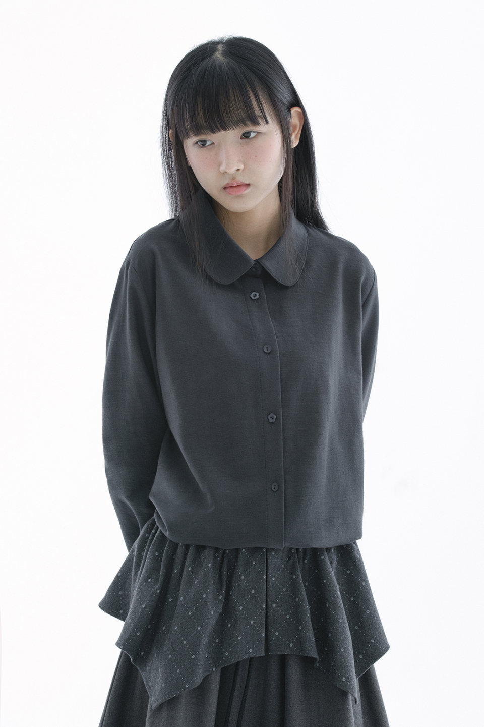 COLLAR SHIRT - 3 COLORS CHARCOAL