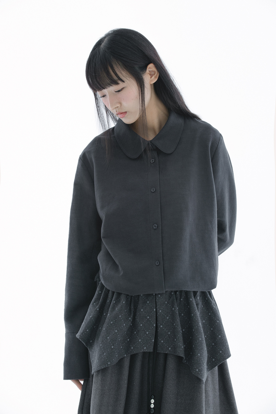 COLLAR SHIRT - 3 COLORS CHARCOAL