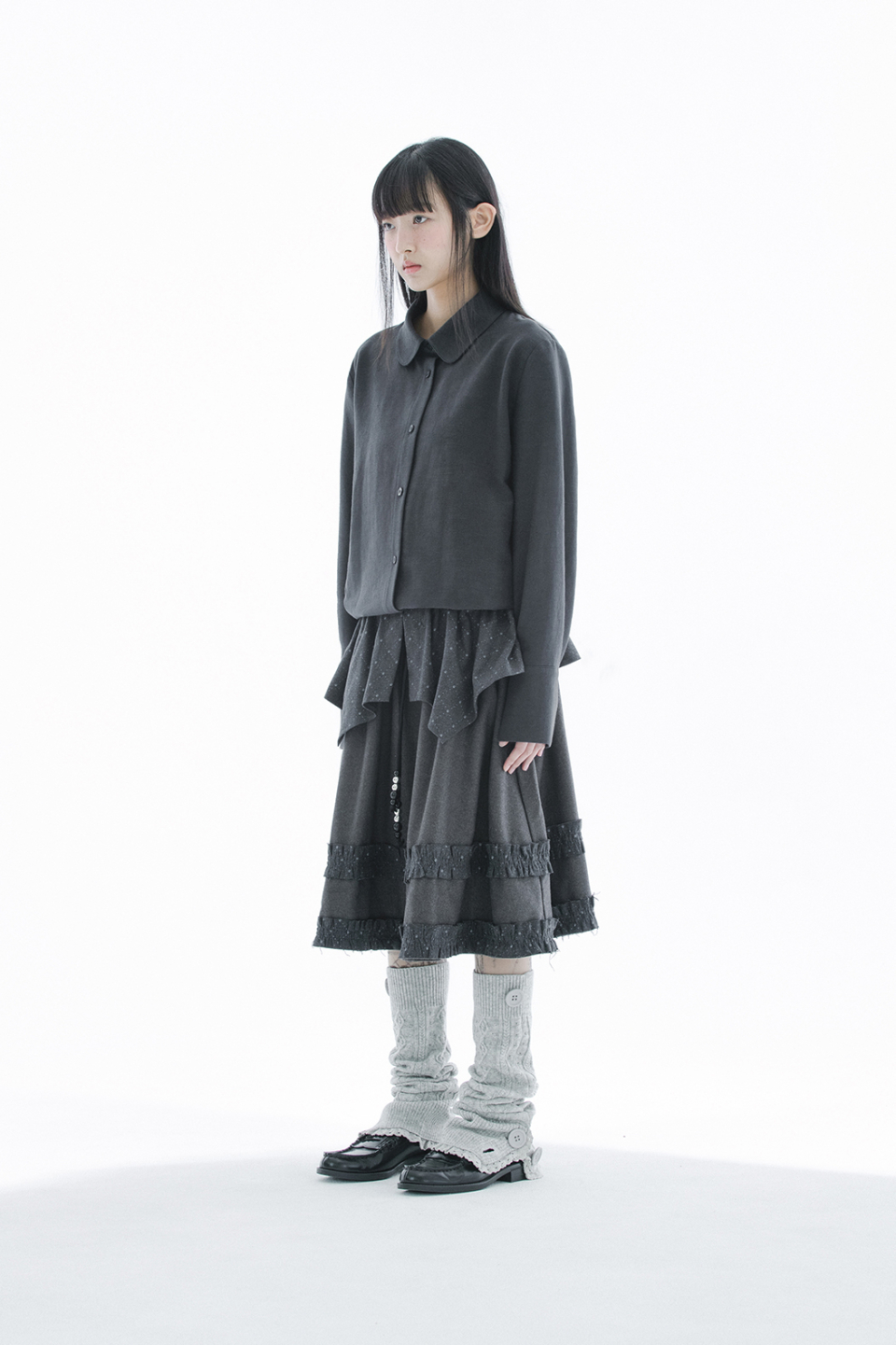 COLLAR SHIRT - 3 COLORS CHARCOAL
