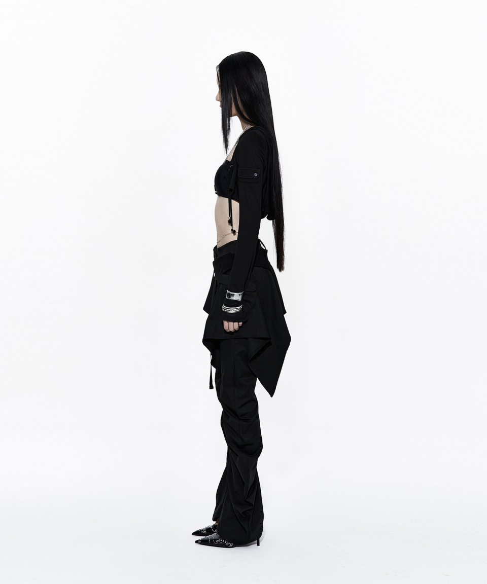 パンツ Kashiko Layered Strap Pants Black Kashiko(カシコ) kashiko Layered Strap Pants Black S 카시코(KASHIKO