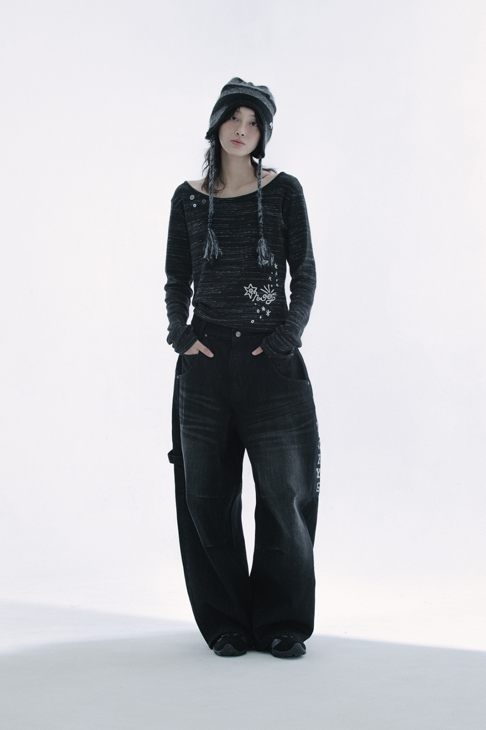 DENIM PANTS - 2 COLORS BLACK