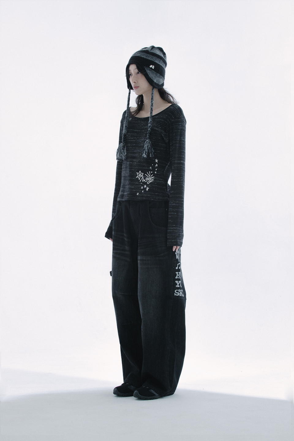 DENIM PANTS - 2 COLORS BLACK