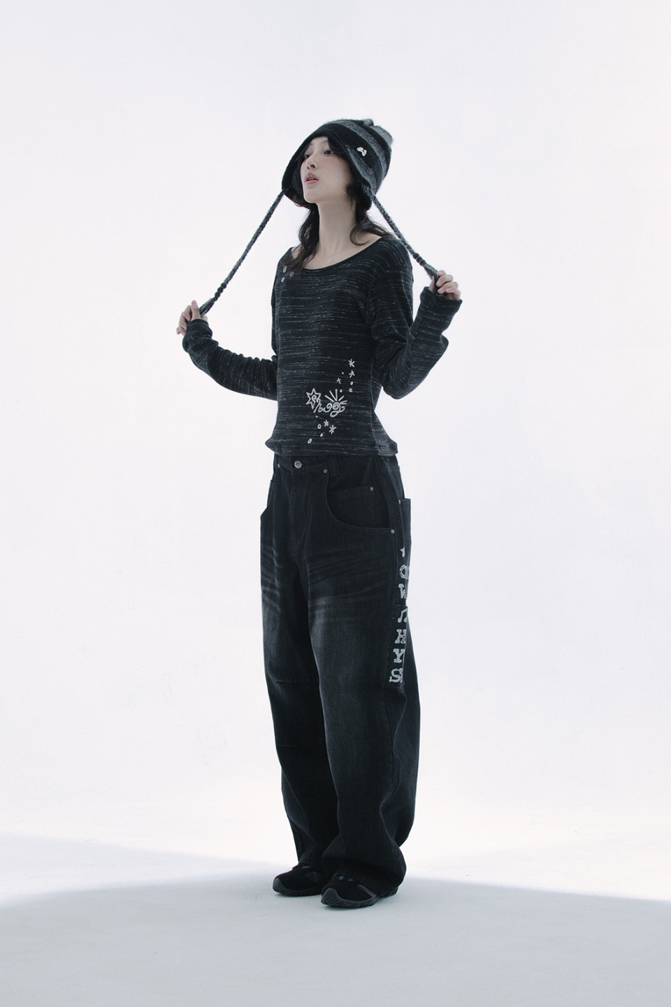 DENIM PANTS - 2 COLORS BLACK