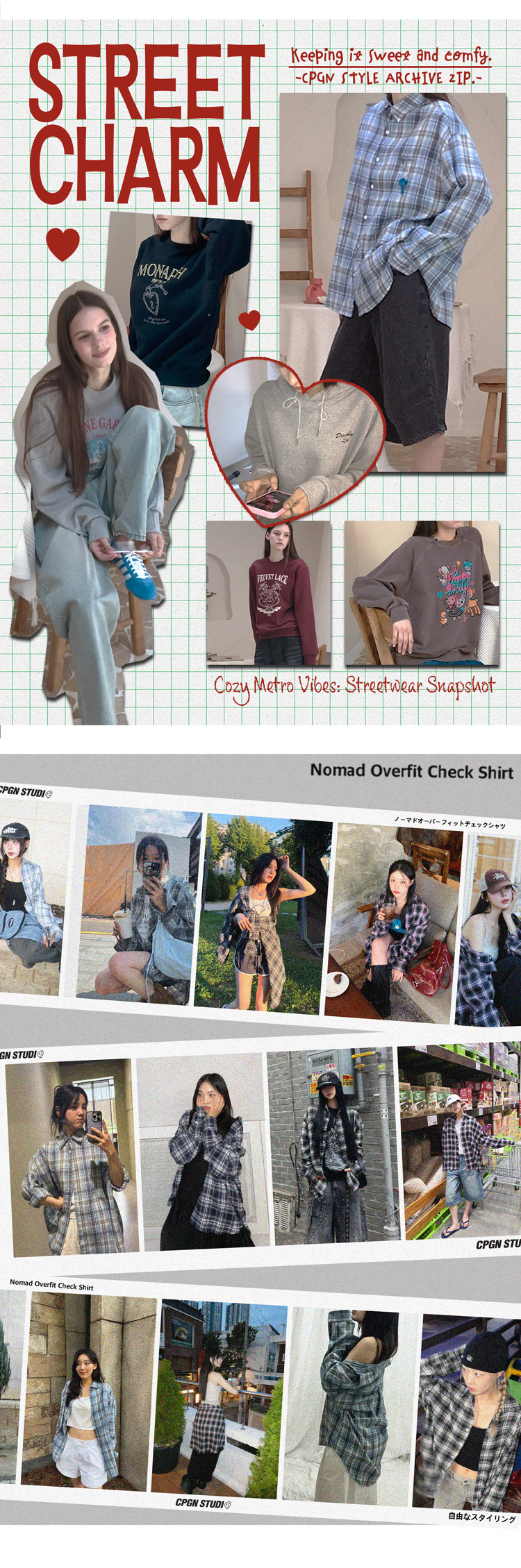 NOMAD OVERFIT CHECK SHIRT - 4 COLORS NAVY