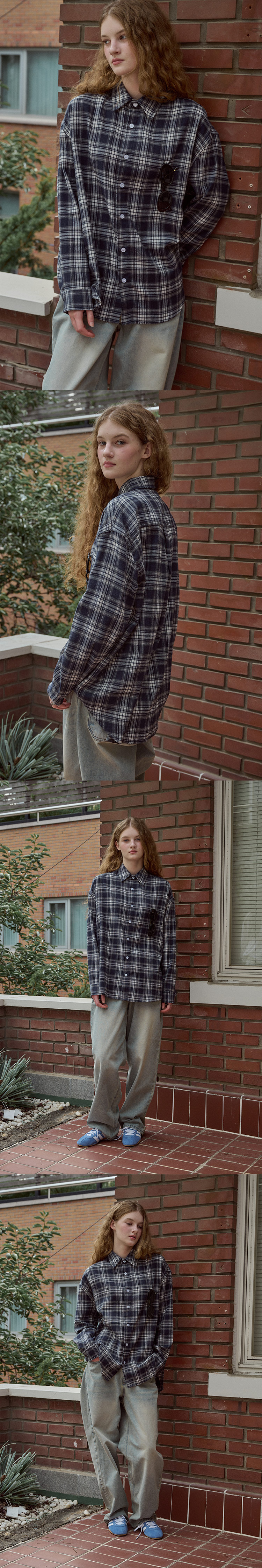 NOMAD OVERFIT CHECK SHIRT - 4 COLORS NAVY