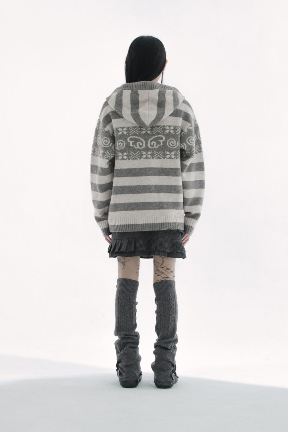 BUTTON CABLE KNIT - 4 COLORS BROWN