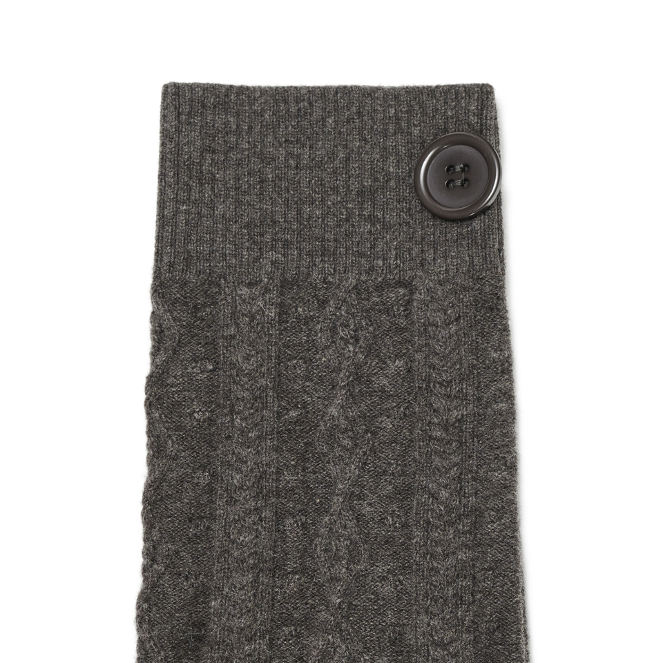 BUTTON CABLE KNIT - 4 COLORS BROWN