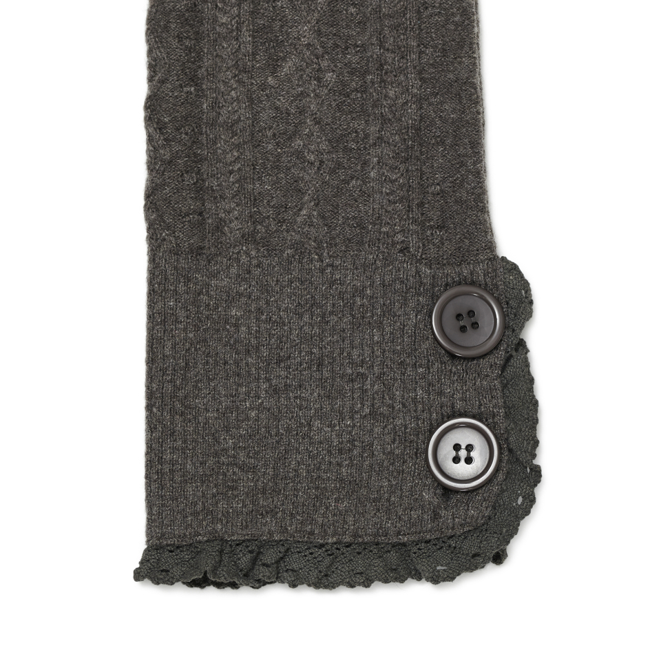 BUTTON CABLE KNIT - 4 COLORS BROWN