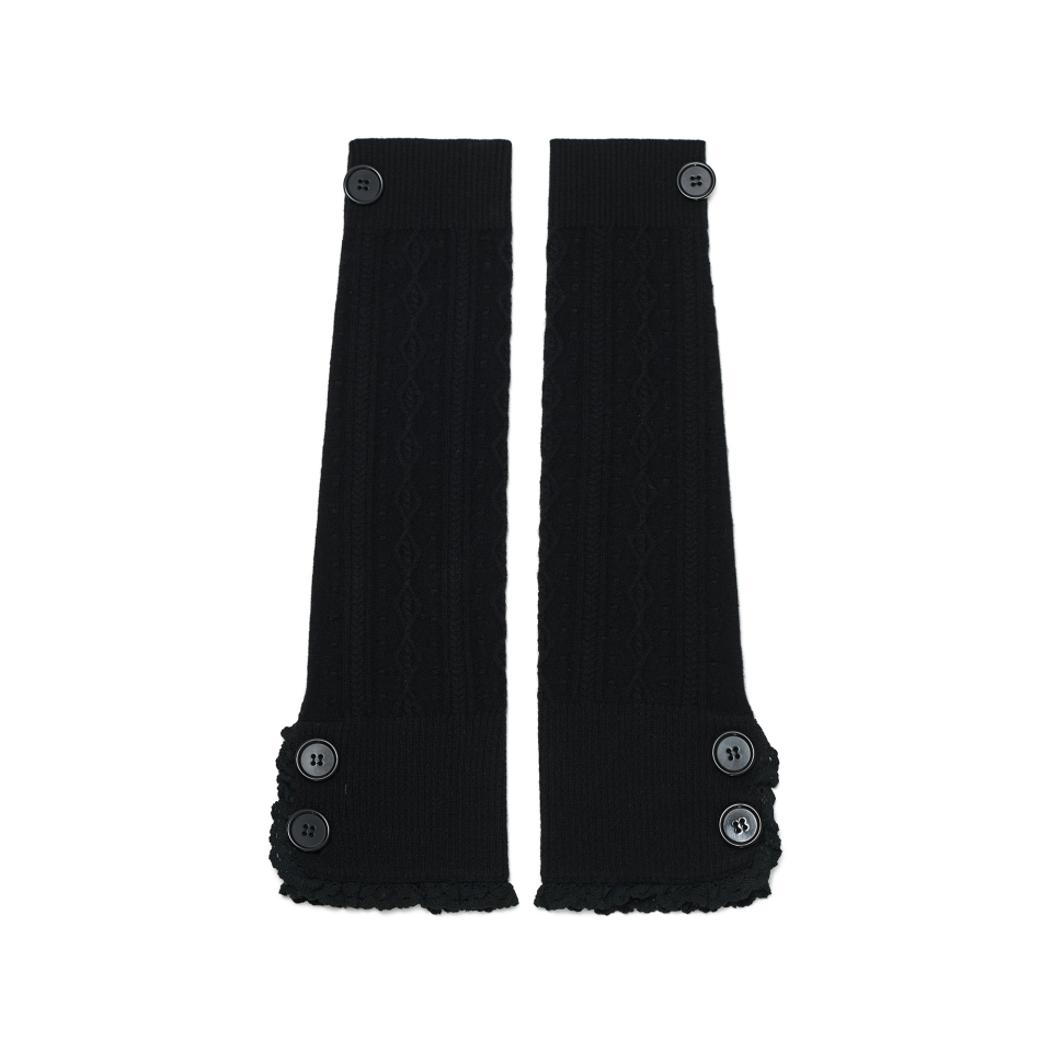 BUTTON CABLE KNIT - 4 COLORS BLACK