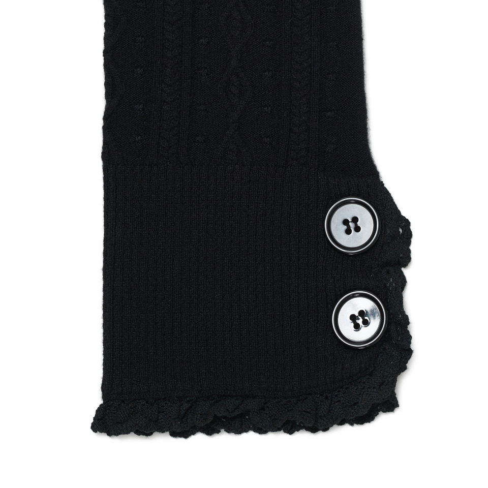 BUTTON CABLE KNIT - 4 COLORS BLACK