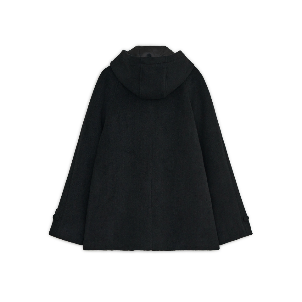 HOOD HALF COAT - 2 COLORS BLACK