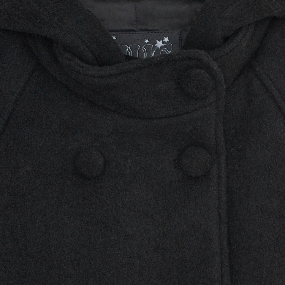 HOOD HALF COAT - 2 COLORS BLACK