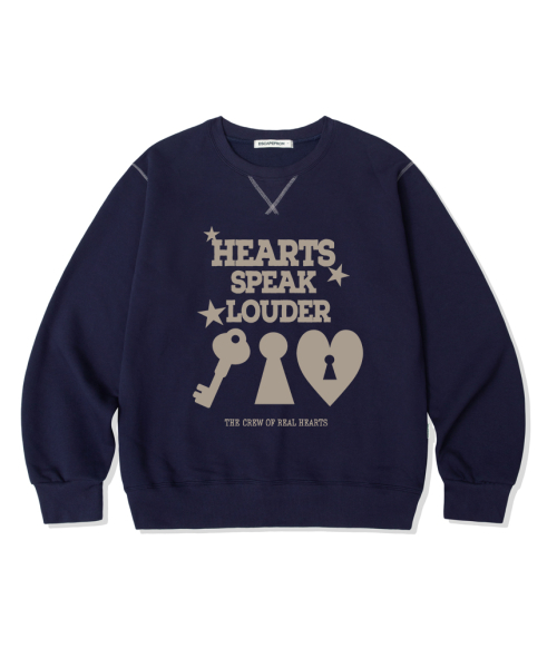 Свитшот с принтом Heart Lock и лампасами [2color]