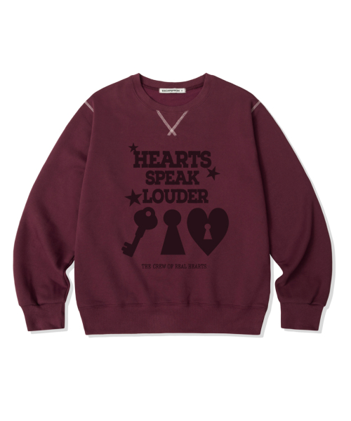 Свитшот с принтом Heart Lock и лампасами [2color]