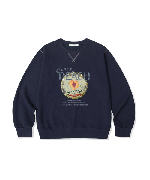 Свитшот с принтом Peach Peach и акцентными линиями [2color]
