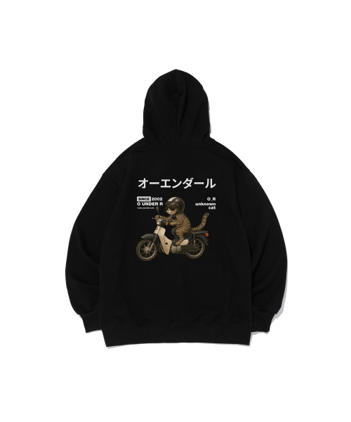 Худи оверсайз RIDING BIKE CAT (Black)