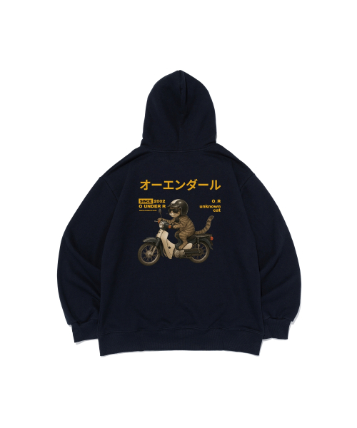 Худи оверсайз RIDING BIKE CAT (Navy)
