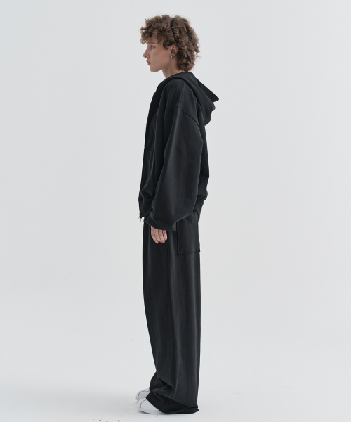 W Riv Semi-Over Fit Hood Zip-up_чёрный