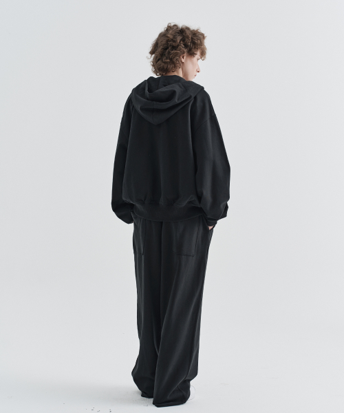 W Riv Semi-Over Fit Hood Zip-up_чёрный