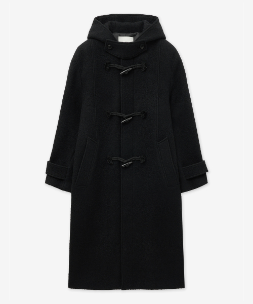 шерсть Boucle Duffle Coat (чёрный) TNCO5F104BK