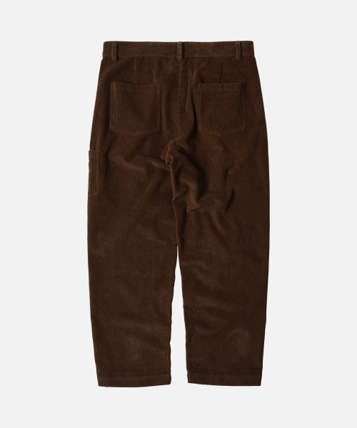 CORDUROY WIDE ONE TUCK PANTS _ BROWN