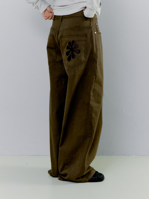 OAF LOGO COTTON PANTS, BROWN