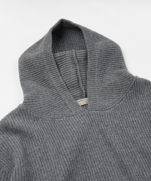 KANGAROO KNIT PULLOVER HOODY _ GRAY