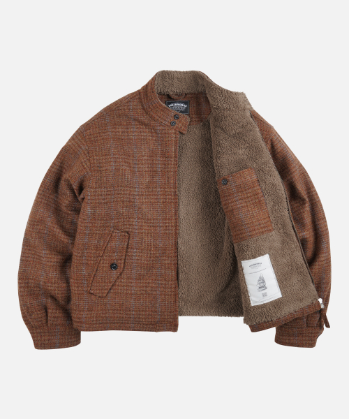FLUFFY WOOL HARRINGTON JACKET _ MAPLE