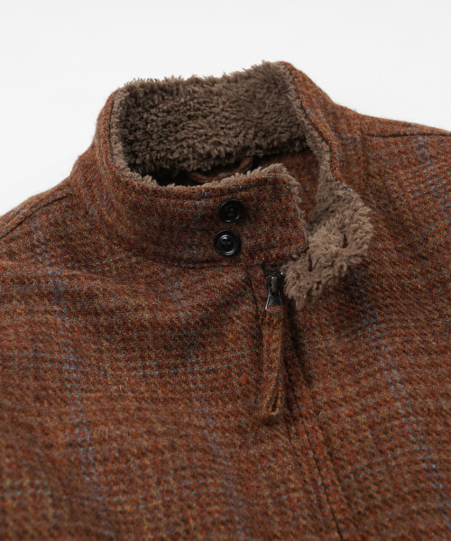 FLUFFY WOOL HARRINGTON JACKET _ MAPLE