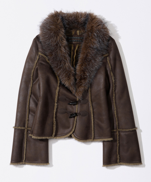 Faux Mouton Toggle Coat коричневый