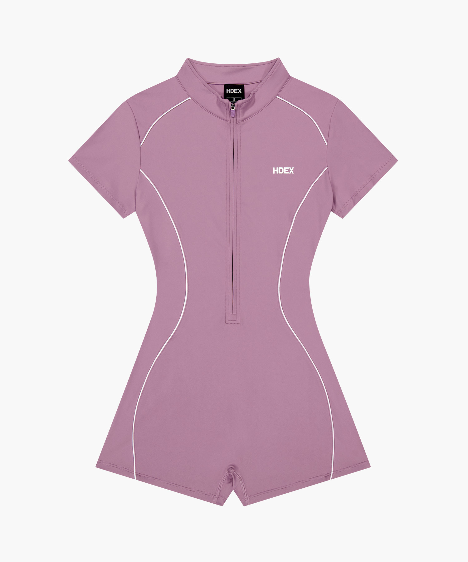 Womens Support Piping Short рукав Bodysuit Plum