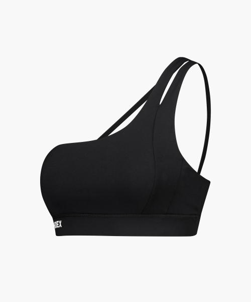 Женский спортивный топ на одно плечо (Black)