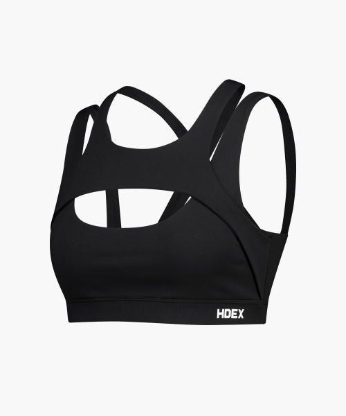 Женский спортивный бра-топ Support Two Line (Black)