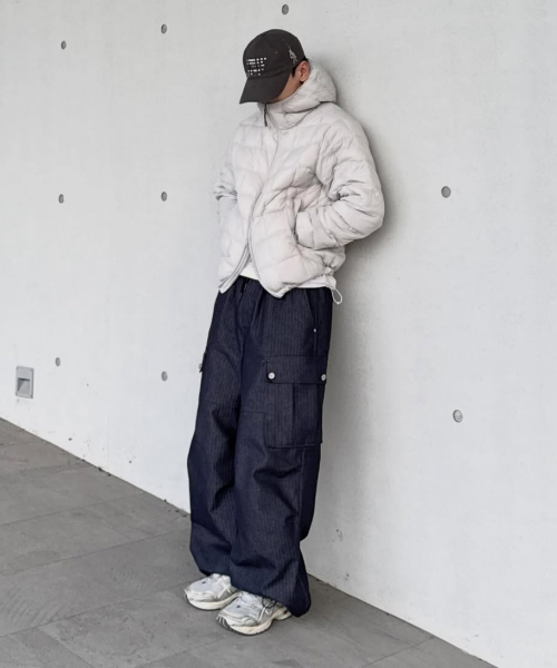 Легкий пуховик с капюшоном Comfy_Light Gray