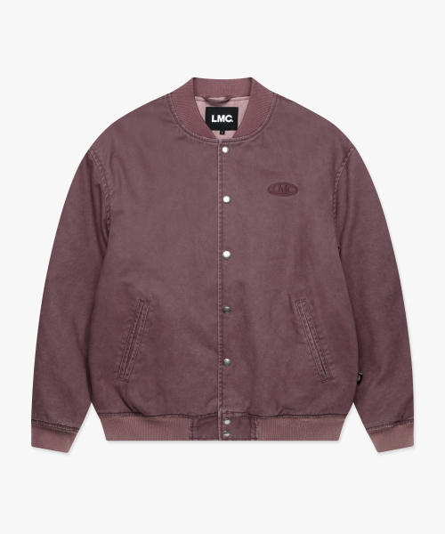 WASHED VARSITY JACKET dark pink